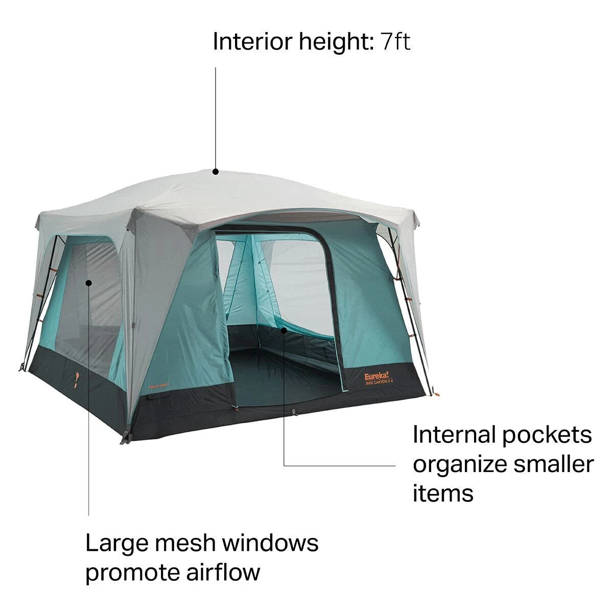 Eureka Jade Canyon 4 Tent: 4-Person 3-Season 9 Eureka Jade Canyon 4 Tent: 4-Person 3-Season - Image 9